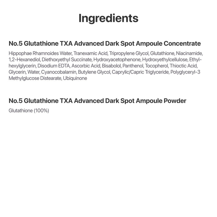 Numbuzin No.5 Glutathione TXA Advanced Dark Spot Ampoule Concentrate