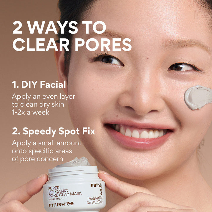 [INNISFREE] Super Volcanic Pore Clay Mask 80g — two ways to use