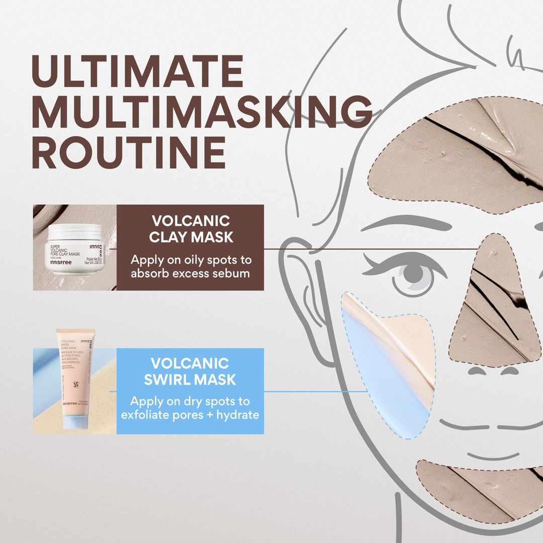 [INNISFREE] Super Volcanic Pore Clay Mask 80g — multimasking routine