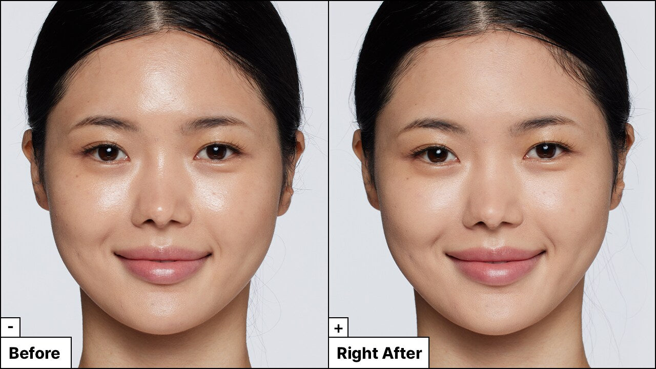 Dr.Jart+ Every Sun Day SPF 40 – visible shine before and immediately after application